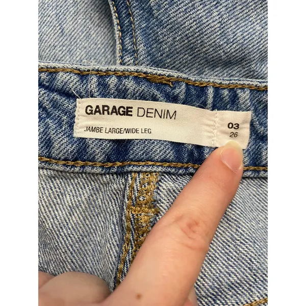 Garage Denim Wide Leg Distressed Shorts Womens Size 3‎ Blue Streetwear - Image 2