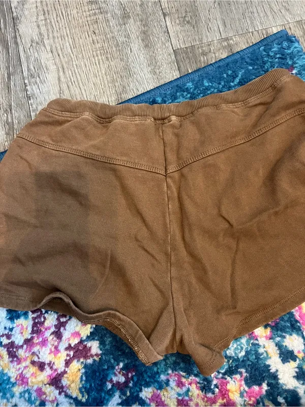Zara washed Women's Brown Studded Drawstring Shorts - Image 7