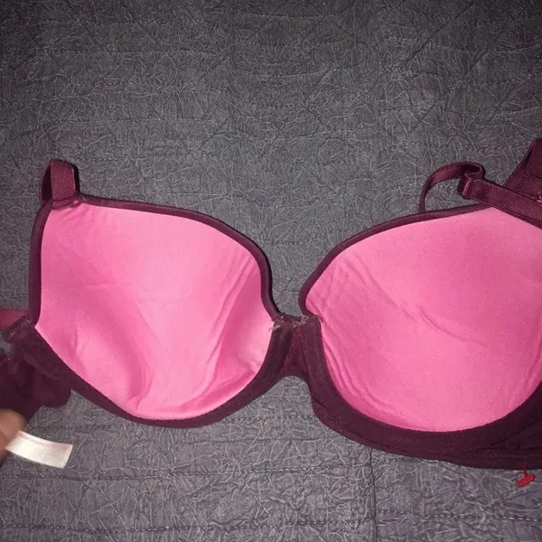 VS Pink wear everywhere burgundy lightly lined bra - Image 2