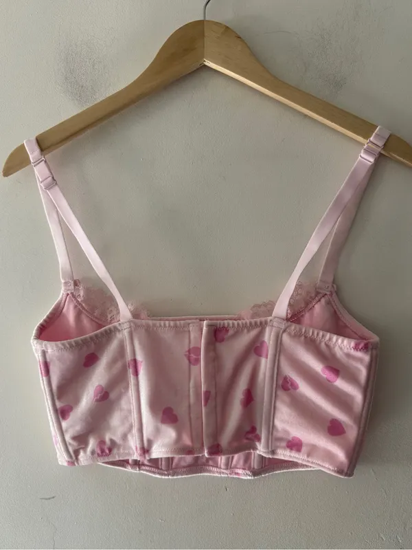SKIMS Velvet Lace Cropped‎ Corset Cherry Blossom Heart Breaker - Image 4