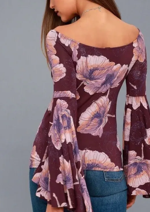 Free People Birds of Paradise Wine /purple Color Top size SP - Image 3