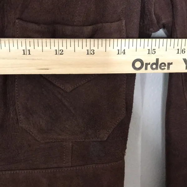 Unbranded Women's Suede Leather Button Front Jacket Small Brown boho earthy - Image 8