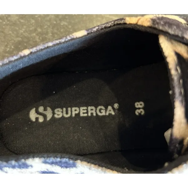Superga 2750 FANVELVET Sneaker Leopard Velvet Print Tan Black size EU‎ 38 US 7.5 - Image 7