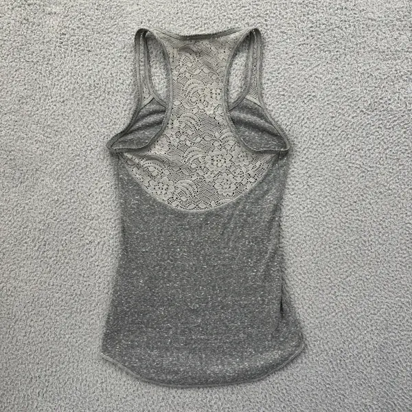 Y2K Abercrombie & Fitch Tank Top Gray Crochet Racerback Retro Women's Small - Image 3