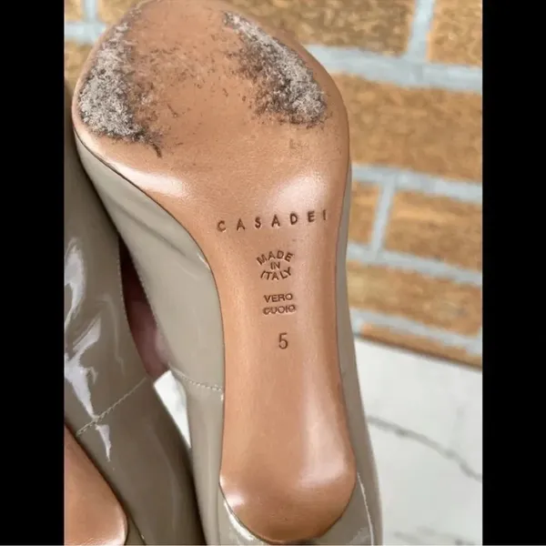 Casadei nude patent leather heels size 5 - Image 11