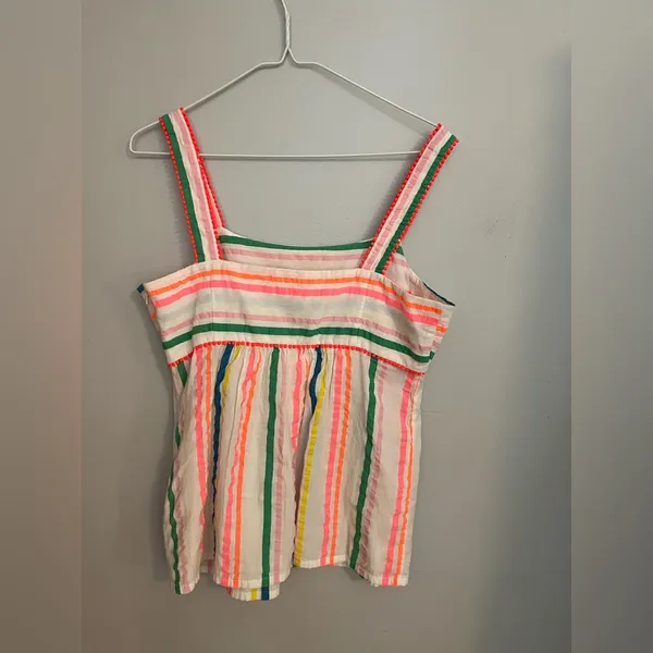Boden‎ ‘Agnes’ Fluro Striped Cotton Sleeveless Top Size 6 - Image 3