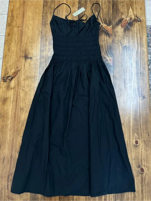 J. Crew Reverie dress cotton poplin in Black Size XS Midi NWT - Image 5