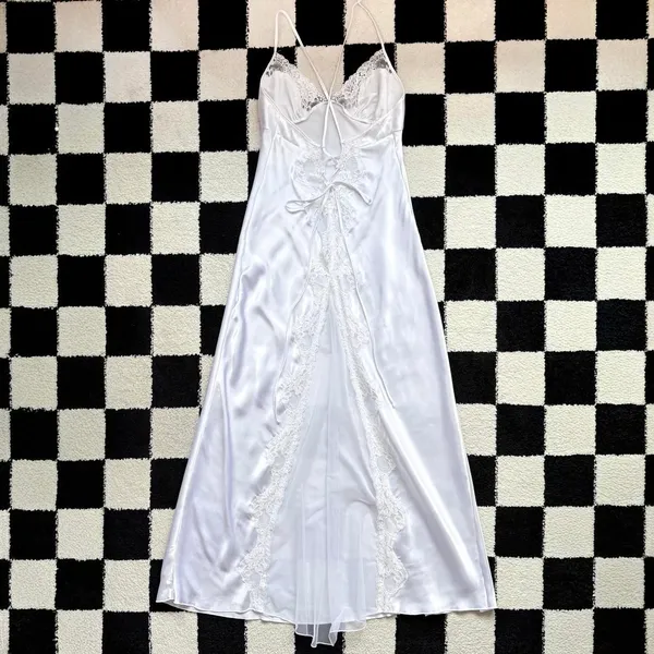 Shirley of Hollywood White Maxi Slip M - Image 2