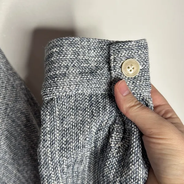 Bohme Polgram by Wellmade Inc.Gray Woven Schacket frayed hems Button down Size M - Image 7