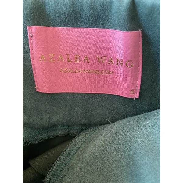 Azalea Wang Faux Suede Mini Skirt Womens‎ Size S Teal Green High Waist Pockets - Image 5