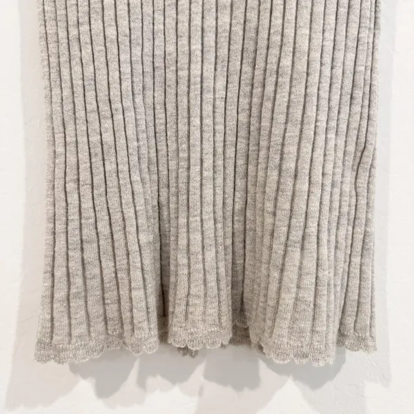 Joie‎ Filana Sweater Size S Gray Wool Ribbed Knit Scalloped Short Sleeve Office - Image 5