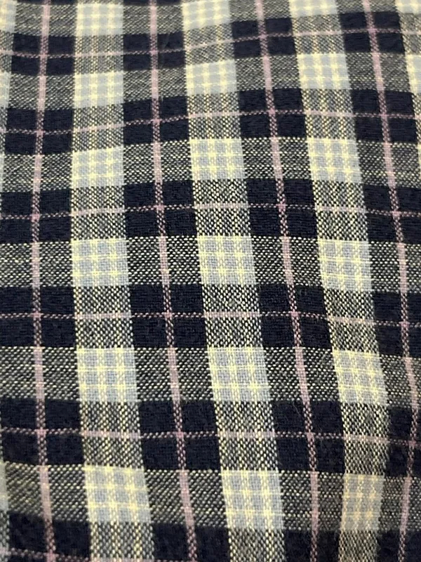 Handmade Navy Plaid Pants Women's XS/Petite Small? Elastic Waist Hand Pockets Us - Image 12
