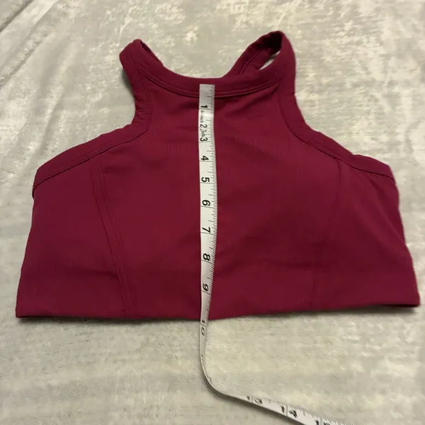 Lululemon Ribbed Nulu High-Neck Yoga Bra Light Support, B/C Cup size 8 Red Pink - Image 4