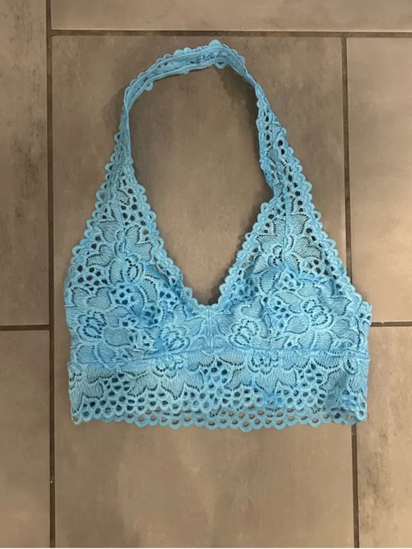 Aerie Lace Halterneck Bralette | Blue - Image 2