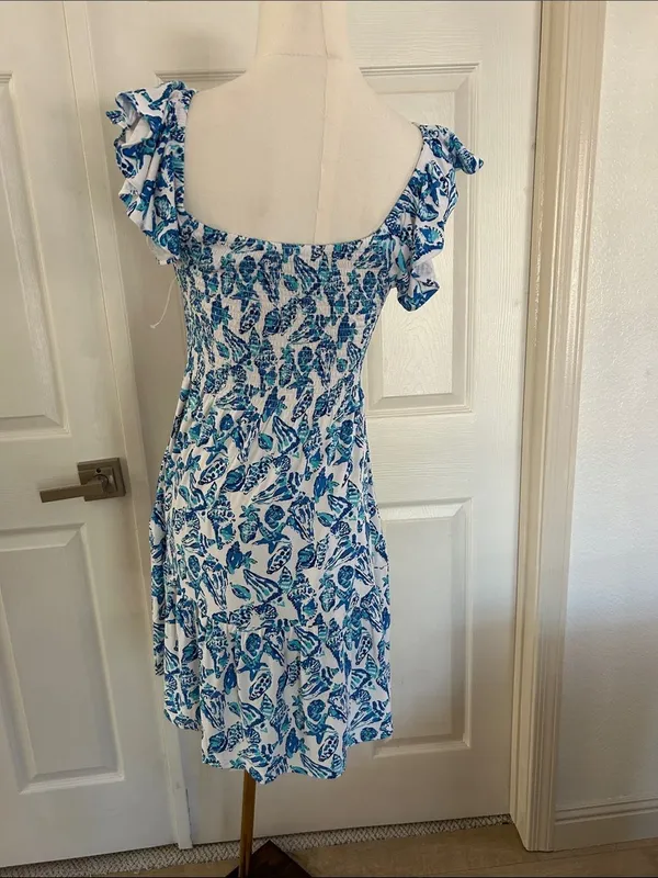 Lilly Pulitzer Jilly Smocked Dress Resort White Shell Collector, SMALL, NWOT - Image 4