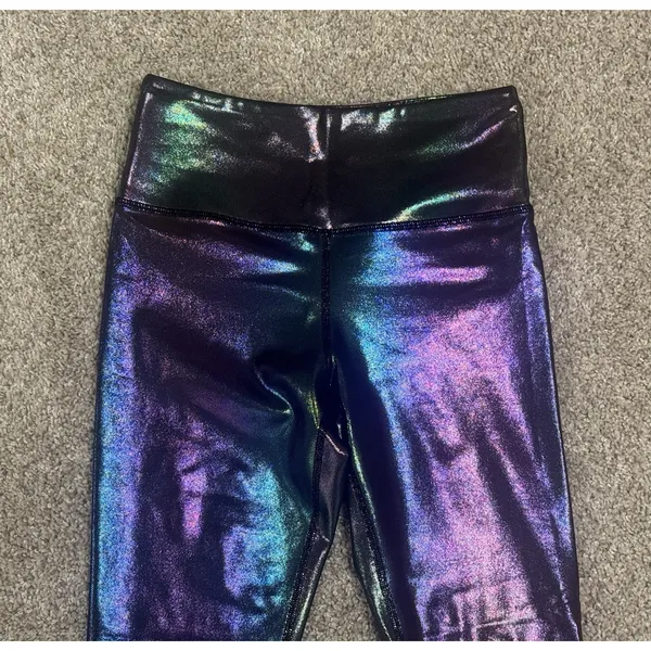 ZYIA Active Unicorn Iridescent Metallic Holographic High Rise Capri Leggings 2 - Image 4