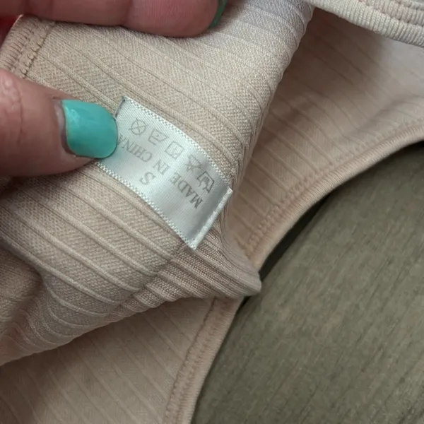Tan ribbed sports bra - Image 3