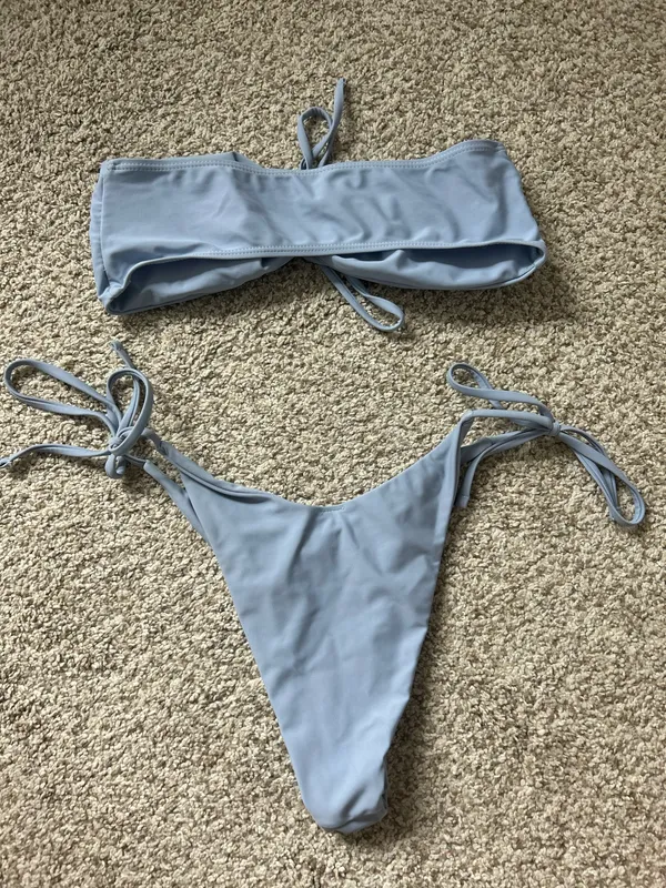 Dusty Blue Bikini Set Shein - Image 4
