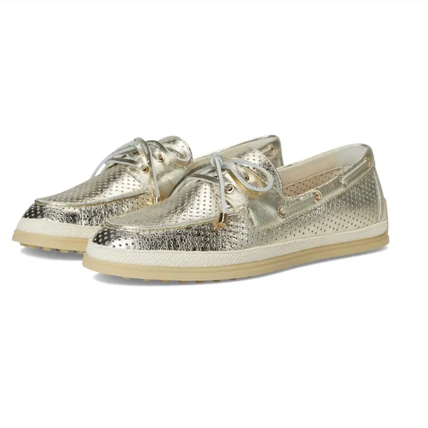 NEW Dolce Vita Doris Boat Shoe (Women) 8.5M, PLATINUM PERFORATED LEATHER - Image 2
