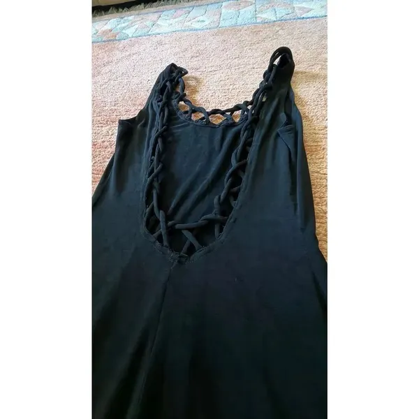 Hugo Buscati Collection Black Maxi Dress Size 4 Open Back Evening Gown - Image 6