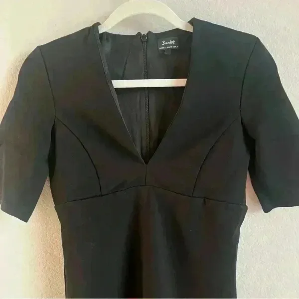 Bardot Women’s Black V-Line Mini Short Sleeve Stretch Dress Size 4‎ XS - Image 4