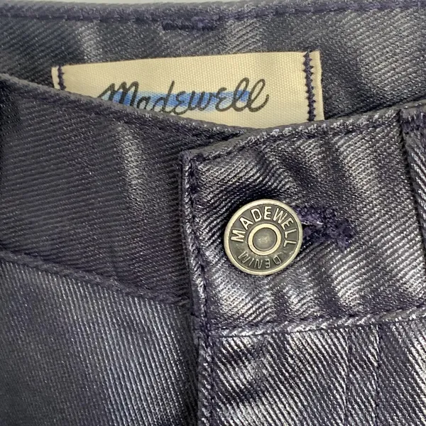 NWT Madewell The '90s Straight Jean in Coated Midnight Blue‎ Foil NN461 - Image 9