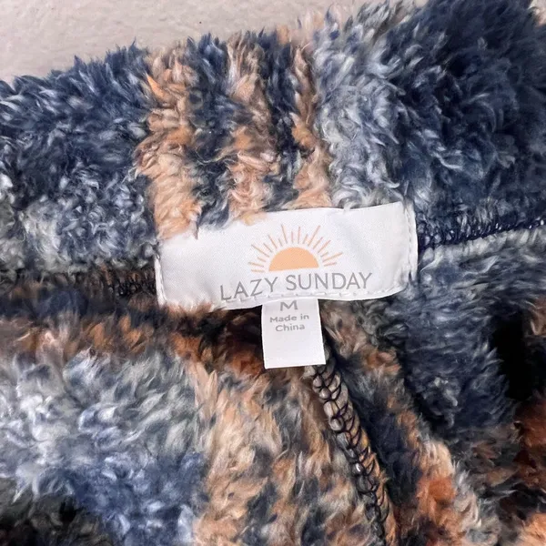 Lazy sundays Cozy Plaid Fleece Women Shorts - Navy and Orange - Image 5