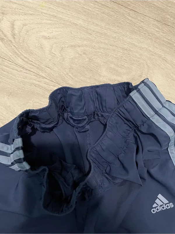 adidas Women's Navy Shorts with Light Stripes - Image 2
