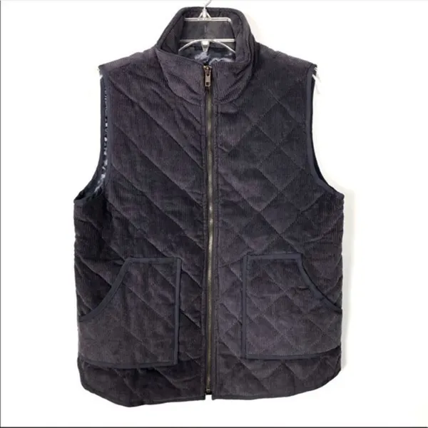 Wishlist Navy Bluw Quilted Corduroy Vest Puffer Country Club Fisherman NEW M - Image 2