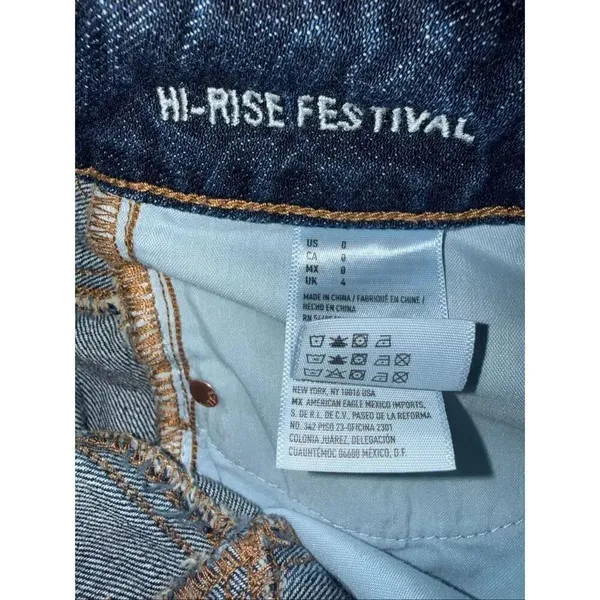 American Eagle Hi-Rise Festival Jean Shorts size 0 #772 - Image 2