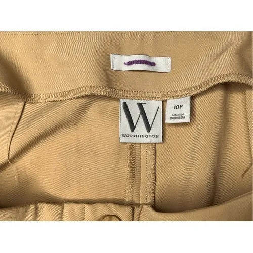 Worthington High Waisted Slim Ankle Petite Pants Tan Workwear Feminine 10P‎ NWT - Image 3
