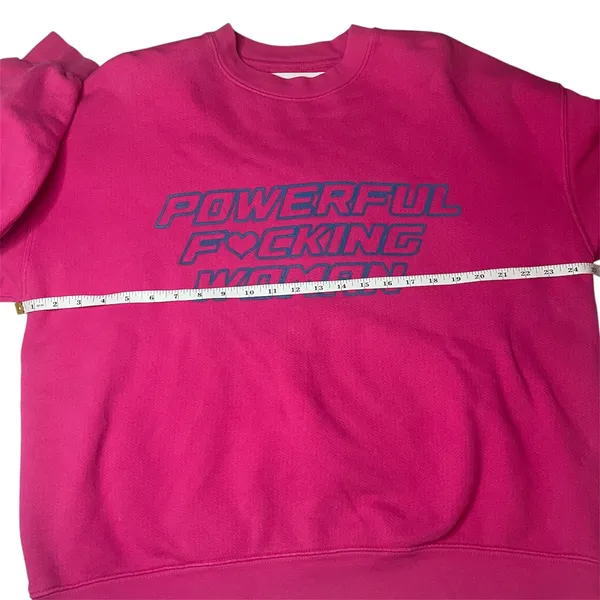 Good American x‎ The Phluid Project Powerful F*cking Woman Pink Sweatshirt Sz 2 - Image 7