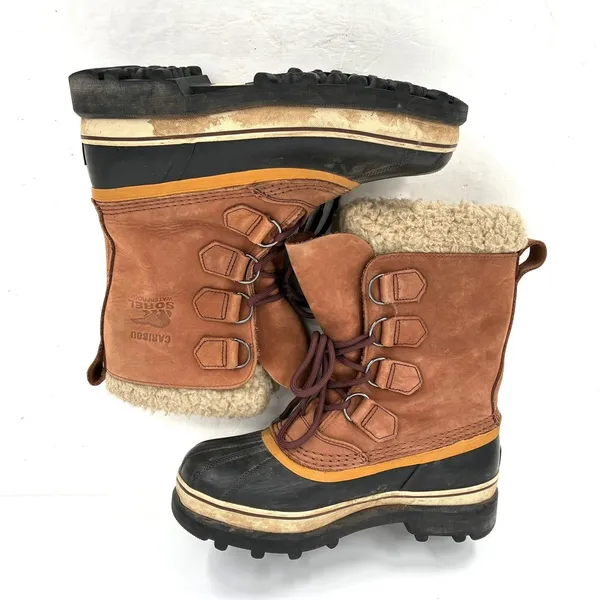 Sorel Caribou Waterproof Snow Boots Women's 8 Brown Leather Winter Boots - Image 7