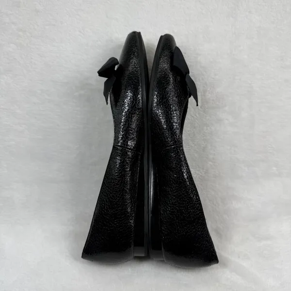Kenneth Cole Reaction Black Textured Bow Pointed Toe Ballet‎ Flats Shoes 7.5 - Image 8