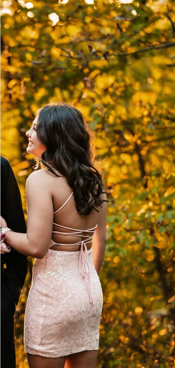 Windsor Homecoming Dress sequin pink  - Image 2