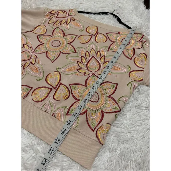 Anthropologie Tiny Helena Embroidered Pullover in Cream Small - Image 5