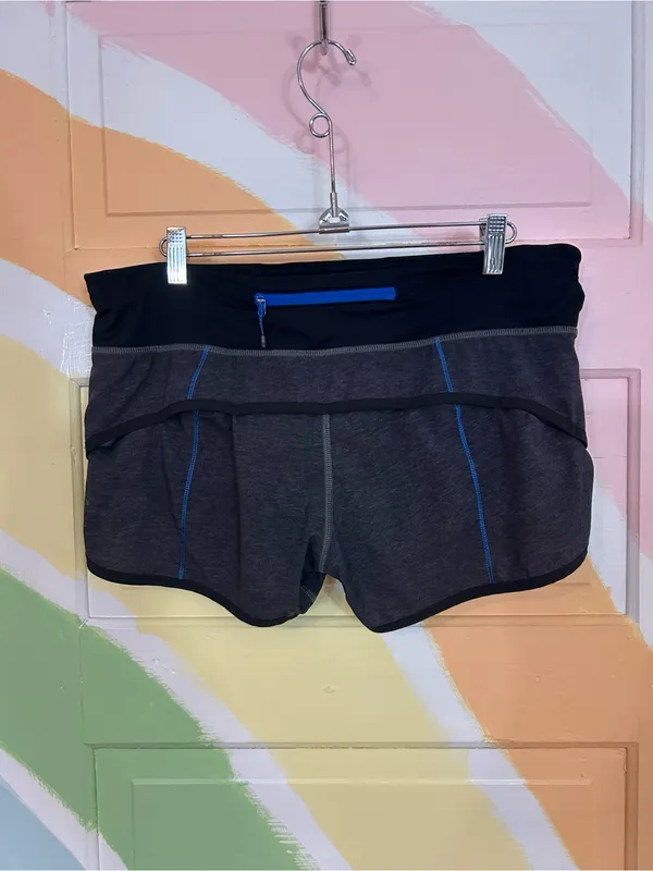Lululemon Run Speed Shorts Women’s Sz 6 Heathered Black Running Athletic 👽🧡 - Image 4