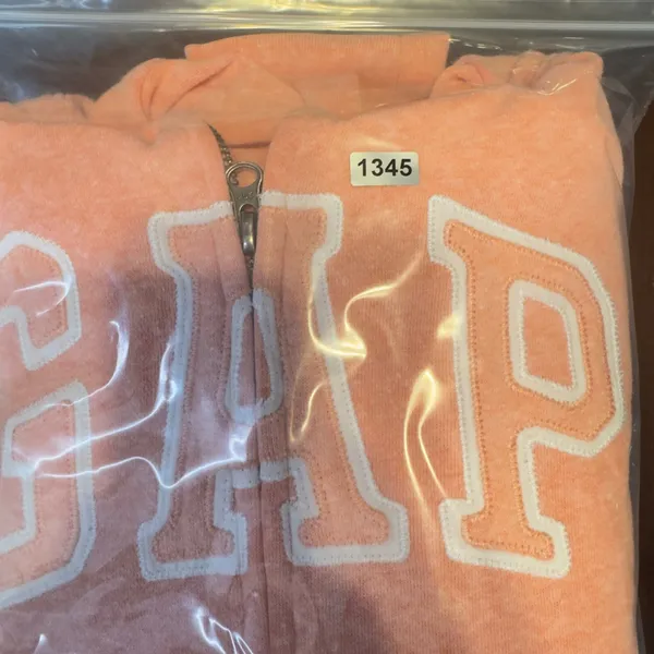 1345 | GAP Loungewear Embroidered Full Zip Hoodie Paradise‎ Peach Women S - Image 8
