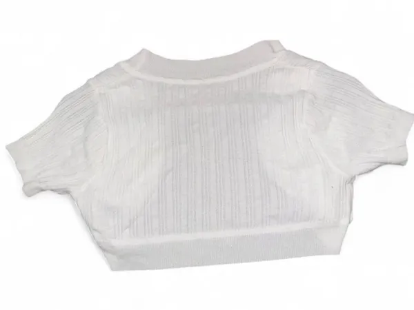 White Cropped Knit Shrug - Image 2