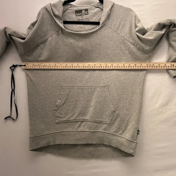 Sanuk Organic Cotton Hoodie Sweatshirt‎ Gray Small - Image 11