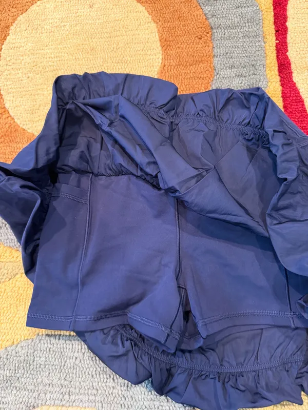 NWT Offline By Aerie Bubble Hem Mini Skort Navy Blue Size Small - Image 4
