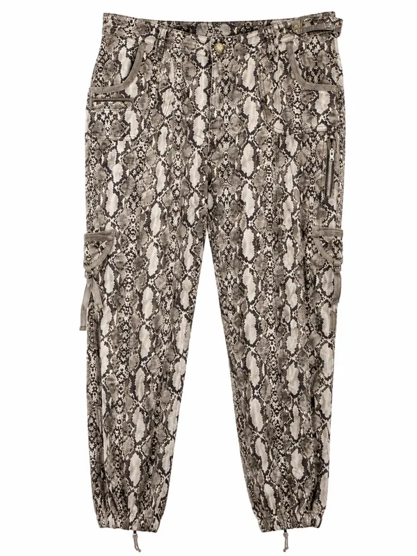 Marrakech Silky Jogger Pants 31 Snakeskin Print Lightweight Relaxed - Image 2