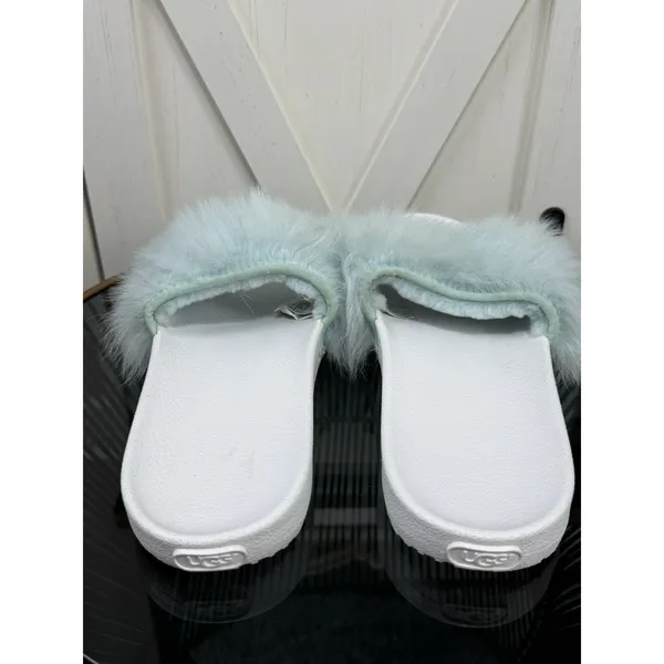 UGG Royale Baby Blue Toscana Fluffie Slide Slippers Sandals Women’s Size 11 - Image 4