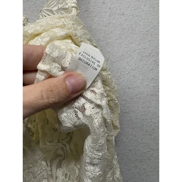 Vintage Y2K Cinema Etoile Lace Camisole Tank Cream Layering Coquette Fairy - Image 5