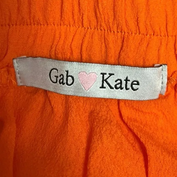 Gab & Kate Olivaceous Orange Elastic Waist Flowy Flare Mini A-Line Skirt Size S - Image 4