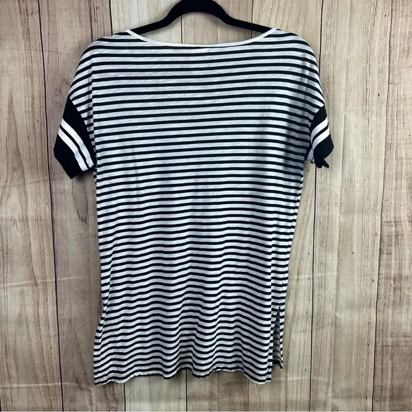 Victoria's Secret PINK Black and White Striped Tee - Image 8