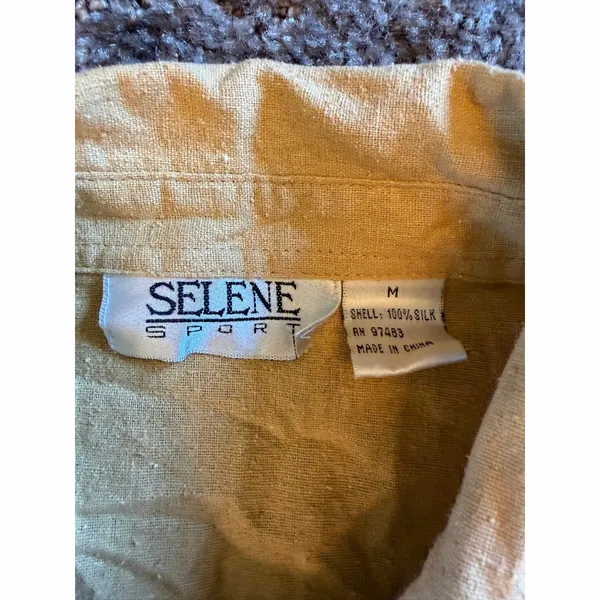 Vintage 90s Selene Sport 100% Raw Silk Matching Cargo Pant & Shirt 2-Piece Set - Image 4