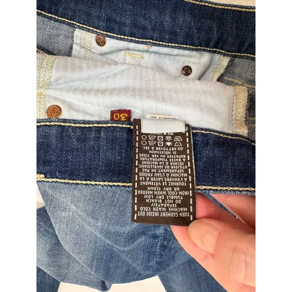 7 For All Mankind Roxanne Crop Jeans‎ Medium Wash Blue Denim Slim Fit Size 30 - Image 8