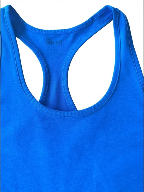 Nike Dri-FIT Blue Racerback Tank Top Women’s Athletic Workout Top - Image 3