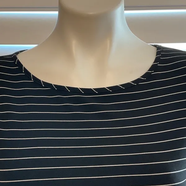 Motherhood Maternity Black and White Striped Short Sleeve Top - Image 2